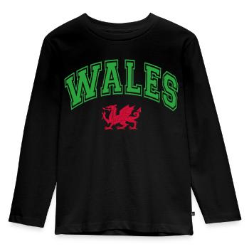 Drapeau du Pays de Galles - T-shirt manches longues Premium Enfant - noir - Devant - AI Model Kid Male (0cm)
