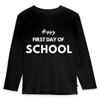 Happy First Day Of School - Kids' Premium Longsleeve Shirt - black - Front - AI Model Kid Male (0cm)