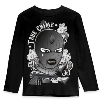 True crime - Kids' Premium Longsleeve Shirt - black - Front - AI Model Kid Male (0cm)