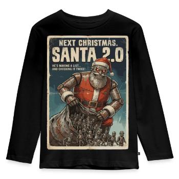 Santa 2.0 Cyborg - Kids' Premium Longsleeve Shirt - black - Front - AI Model Kid Male (0cm)