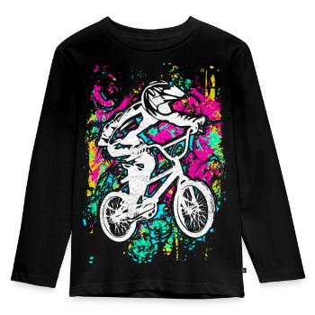 BMX vélo | Roue BMX | Cool BMX | BMX Cadeau - T-shirt manches longues Premium Enfant - noir - Devant - AI Model Kid Male (0cm)