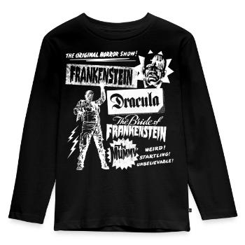 Universal Monsters The Original Horror Show - Kinder Premium Bio Langarmshirt - Schwarz - Vorne - AI Model Kid Male (0cm)