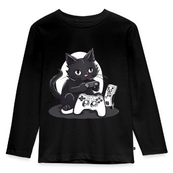Gamer Chat - Kids' Premium Longsleeve Shirt - black - Front - AI Model Kid Male (0cm)