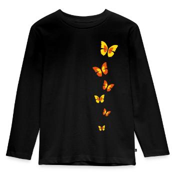 schmetterlinge - Kinder Premium Bio Langarmshirt - Schwarz - Vorne - AI Model Kid Male (0cm)