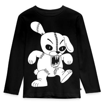 Monstrous white rabbit - Kids' Premium Longsleeve Shirt - black - Front - AI Model Kid Male (0cm)