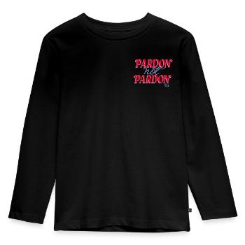 Emily In Paris Pardon Not Pardon Writing Red - Kids' Premium Longsleeve Shirt - black - Front - AI Model Kid Male (0cm)