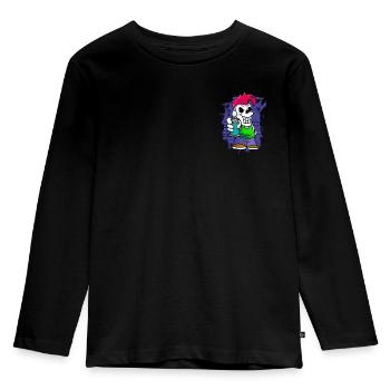 Punk skeleton with spray can graffiti artist - Kids' Premium Longsleeve Shirt - black - Front - AI Model Kid Male (0cm)