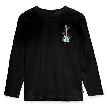 Bass Gitarre E-Gitarre - Kinder Premium Bio Langarmshirt - Schwarz - Vorne - AI Model Kid Male (0cm)