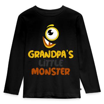 Grandpa's little monster - T-shirt manches longues Premium Enfant - noir - Devant - AI Model Kid Male (0cm)