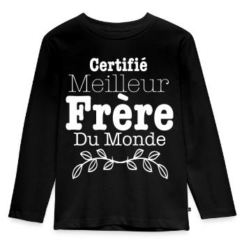 Certifié meilleur frère - T-shirt manches longues Premium Enfant - noir - Devant - AI Model Kid Male (0cm)