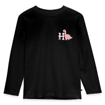 Lettre H - T-shirt manches longues Premium Enfant - noir - Devant - AI Model Kid Male (0cm)