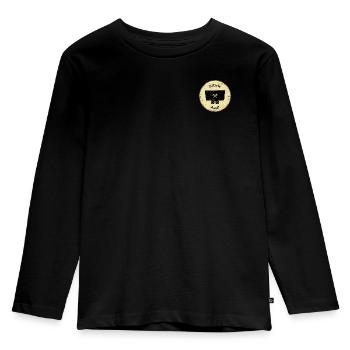 Glück Auf! (Lore auf altem Schild) klein - Kinder Premium Bio Langarmshirt - Schwarz - Vorne - AI Model Kid Male (0cm)