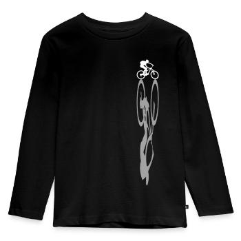 MTB Mountainbike Kinder - Kinder Premium Bio Langarmshirt - Schwarz - Vorne - AI Model Kid Male (0cm)