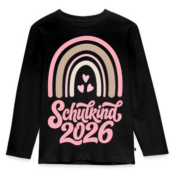 Enfant d’école 2026 Fille arc-en-ciel - T-shirt manches longues Premium Enfant - noir - Devant - AI Model Kid Male (0cm)