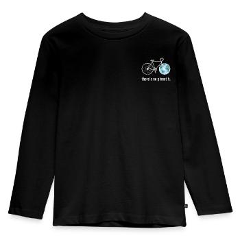 planet b_Fahrrad_white_world color - Kids' Premium Longsleeve Shirt - black - Front - AI Model Kid Male (0cm)