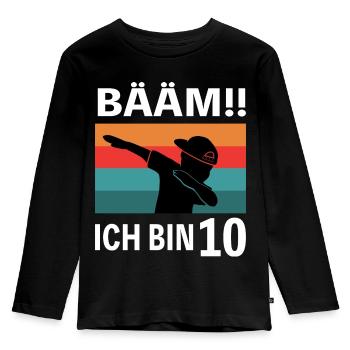 10. Geburtstag Bääm Ich Bin 10 Jahre Geschenk - Kinder Premium Bio Langarmshirt - Schwarz - Vorne - AI Model Kid Male (0cm)