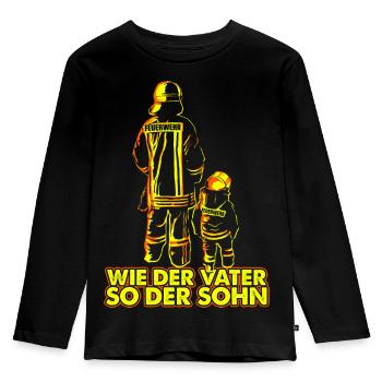 Feuerwehr Vater Sohn Feuer - Kinder Premium Bio Langarmshirt - Schwarz - Vorne - AI Model Kid Male (0cm)