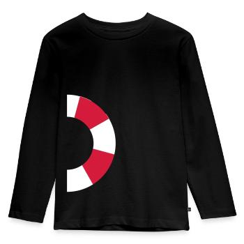 halber Rettungsring - Kinder Premium Bio Langarmshirt - Schwarz - Vorne - AI Model Kid Male (0cm)