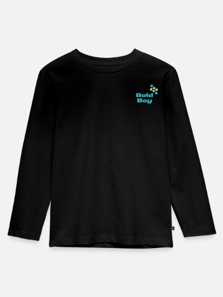 Bold Boy with stars - Kids' Premium Longsleeve Shirt - black