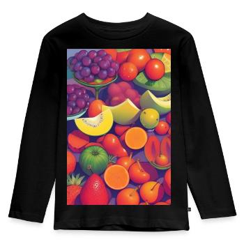 Fruit - T-shirt manches longues Premium Enfant - noir - Devant - AI Model Kid Male (0cm)