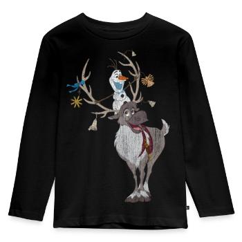 Frozen Sven Und Olaf Mit Weihnachtsschmuck  - Kinder Premium Bio Langarmshirt - Schwarz - Vorne - AI Model Kid Male (0cm)
