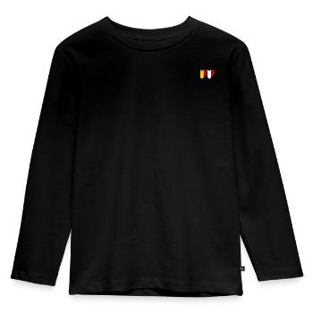 Belgique France Flag Coeur - T-shirt manches longues Premium Enfant - noir - Devant - AI Model Kid Male (0cm)