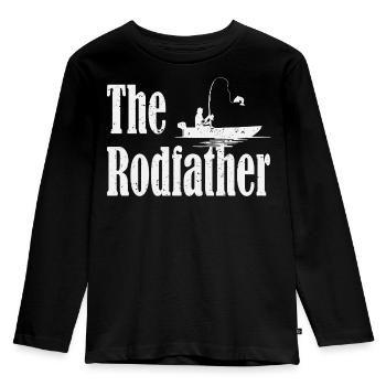Rodfather Angler Tee Graphic - Kids' Premium Longsleeve Shirt - black - Front - AI Model Kid Male (0cm)