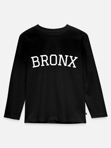Bronx full white - Kinder Premium Bio Langarmshirt - Schwarz