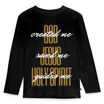 HOLY Trinity 2 - Kids' Premium Longsleeve Shirt - black - Front - AI Model Kid Male (0cm)