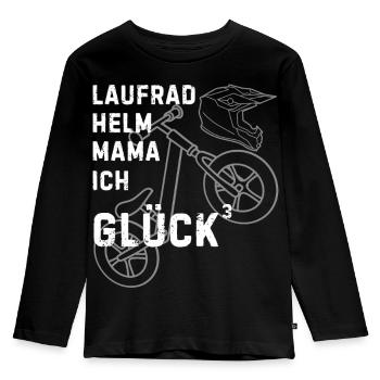 Laufrad Helm Mama Kinder Bike Humor - Kinder Premium Bio Langarmshirt - Schwarz - Vorne - AI Model Kid Male (0cm)
