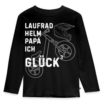 Laufrad Helm Papa – Kindermotiv - Kinder Premium Bio Langarmshirt - Schwarz - Vorne - AI Model Kid Male (0cm)