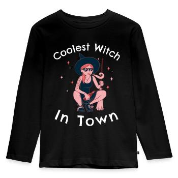 Coolest Witch in Town - Kids' Premium Longsleeve Shirt - black - Front - AI Model Kid Male (0cm)