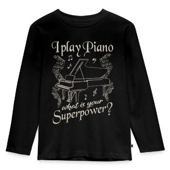 Piano piano lessons piano - Kids' Premium Longsleeve Shirt - black - Front - AI Model Kid Male (0cm)