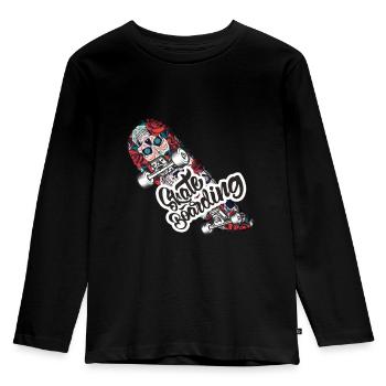 Skateboarding, skateboarding, skating - Kids' Premium Longsleeve Shirt - black - Front - AI Model Kid Male (0cm)
