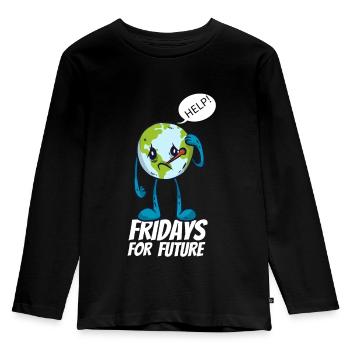 Fridays for future 3 - Kids' Premium Longsleeve Shirt - black - Front - AI Model Kid Male (0cm)