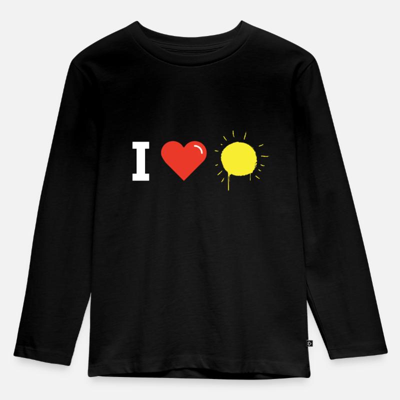 Sommer Liebe - Kinder Premium Bio Langarmshirt - Schwarz