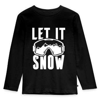 Let it Snow Winter Ski - Kids' Premium Longsleeve Shirt - black - Front - AI Model Kid Male (0cm)