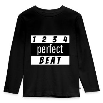 Beat design - Kinder Premium Bio Langarmshirt - Schwarz - Vorne - AI Model Kid Male (0cm)