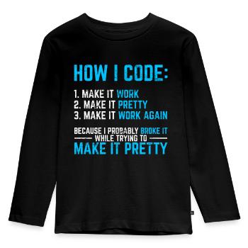 Programmer Coder Software Developer Programming Co - Kinder Premium Bio Langarmshirt - Schwarz - Vorne - AI Model Kid Male (0cm)