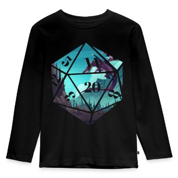 RPG-RPG-Rollenspiel-Rollenspieler Tabletop-Drache - Kinder Premium Bio Langarmshirt - Schwarz - Vorne - AI Model Kid Male (0cm)