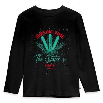 Surfs Up - T-shirt manches longues Premium Enfant - noir - Devant - AI Model Kid Male (0cm)