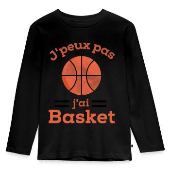 J'peux pas j'ai Basket-cadeau drôle - T-shirt manches longues Premium Enfant - noir - Devant - AI Model Kid Male (0cm)