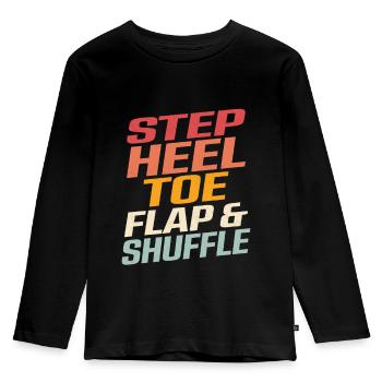 Step, Talon, Orteil, Rabat et Shuffle Tap Dancer Tap Dan - T-shirt manches longues Premium Enfant - noir - Devant - AI Model Kid Male (0cm)