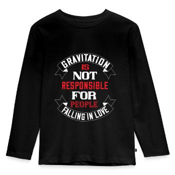 gravitation is not responsible - Kids' Premium Longsleeve Shirt - black - Front - AI Model Kid Male (0cm)
