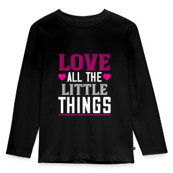 Ich liebe all die kleinen Dinge - Kinder Premium Bio Langarmshirt - Schwarz - Vorne - AI Model Kid Male (0cm)