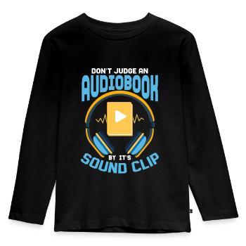 Beyond The Clip: The Depth of Audiobooks - Kids' Premium Longsleeve Shirt - black - Front - AI Model Kid Male (0cm)