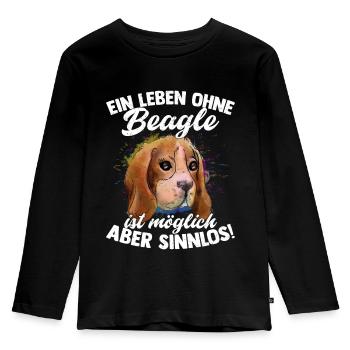 A life without a Beagle is possible but pointless! - Kids' Premium Longsleeve Shirt - black - Front - AI Model Kid Male (0cm)