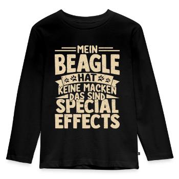 Mein Beagle hat keine Macken das sind Special Effe - Kinder Premium Bio Langarmshirt - Schwarz - Vorne - AI Model Kid Male (0cm)