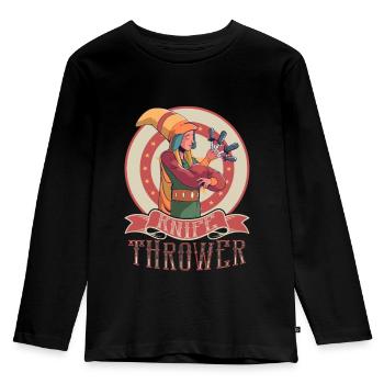 Knife Thrower Circus Costume Theme Party - Kids' Premium Longsleeve Shirt - black - Front - AI Model Kid Male (0cm)