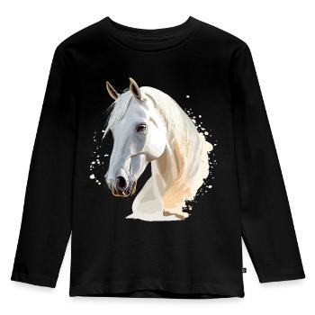 Horse Horses Riding Rider Rider Wild Horse - Kids' Premium Longsleeve Shirt - black - Front - AI Model Kid Male (0cm)